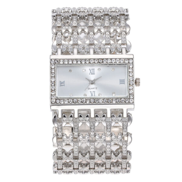 Women's Steel Band Diamond Watch Square Roman Rhinestone - Image 3