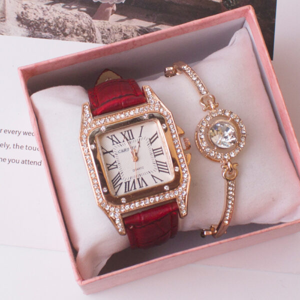 Square Watch Rhinestone Women's Suit - Image 7