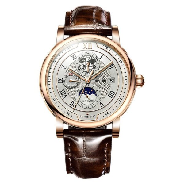 Men's Waterproof Moon Phase Automatic Mechanical Watch - Image 9