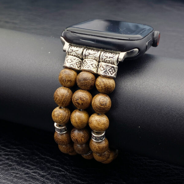 Solid Wood Bead Bracelet With Strap - Image 3