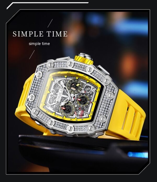 Full Diamond Fashion New Multi-functional Mechanical Men's Watch - Image 2