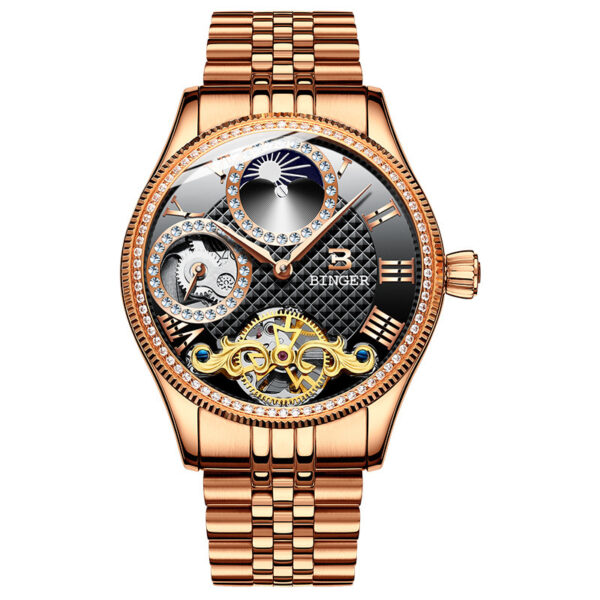 Men'sHigh class  Automatic Mechanical Skeleton Waterproof Stainless Steel Watch - Image 9