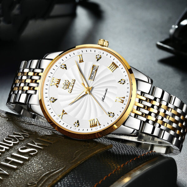 Simple Mechanical Watch Diamond Waterproof Business Watch - Image 3