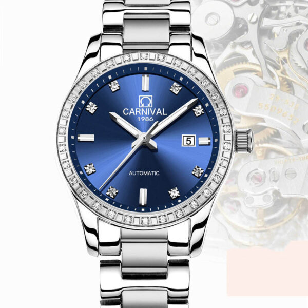 Female Automatic Mechanical Watch Fashion Trend Rose Gold Waterproof Brand Diamond - Image 4