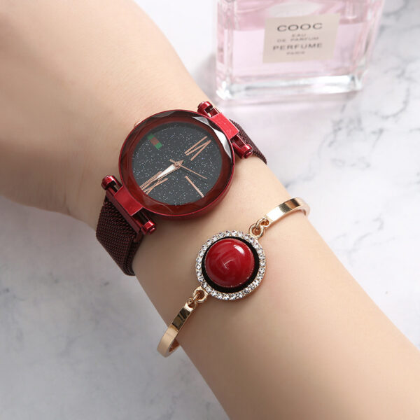 Light Luxury Ladies Quartz Watch Waterproof Fashion Watch Watch Bracelet Five-Piece Gift Set - Image 5