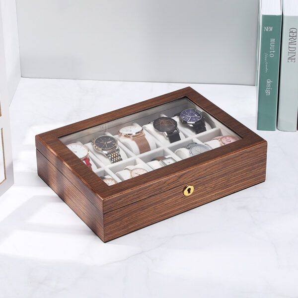 Light luxury wooden watch storage box with large capacity - Image 7