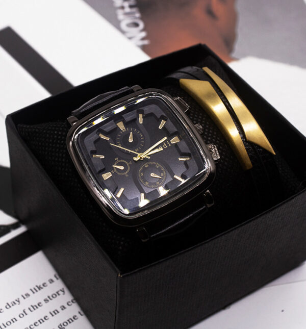 Men Wrist Luxury Watch Set Business Fashion Two-piece Box - Image 2