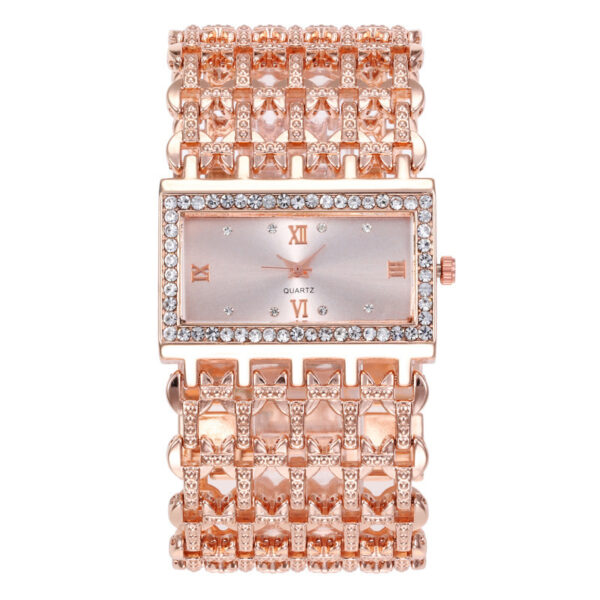 Women's Steel Band Diamond Watch Square Roman Rhinestone - Image 2