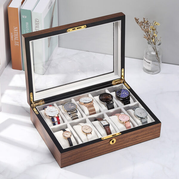 Light luxury wooden watch storage box with large capacity - Image 9