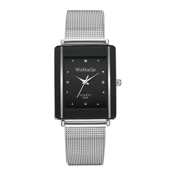 Fashion Simple Style Rectangular Dial Couple Watches - Image 3