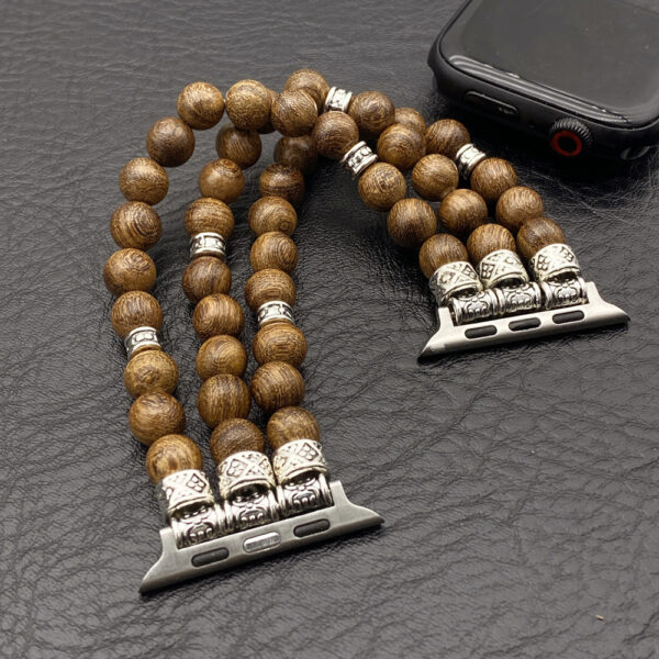 Solid Wood Bead Bracelet With Strap - Image 4