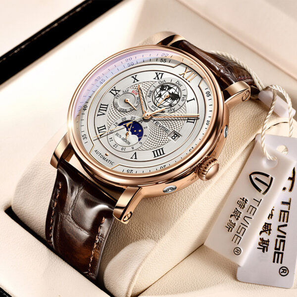 Men's Waterproof Moon Phase Automatic Mechanical Watch - Image 2