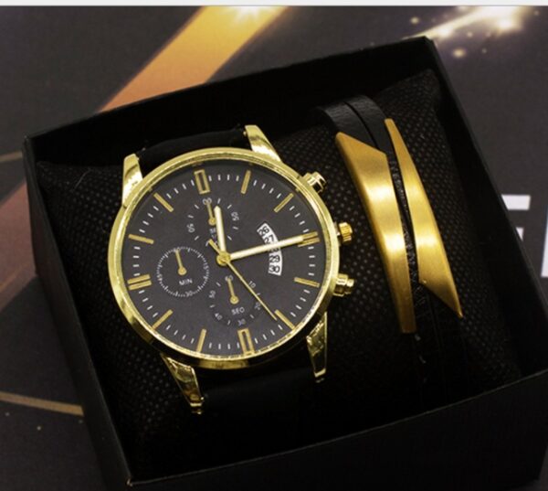 Men's Luxury Watch Set Quartz Fashion Cross-border Foreign Trade Calendar New Business Wrist Luxury Watch