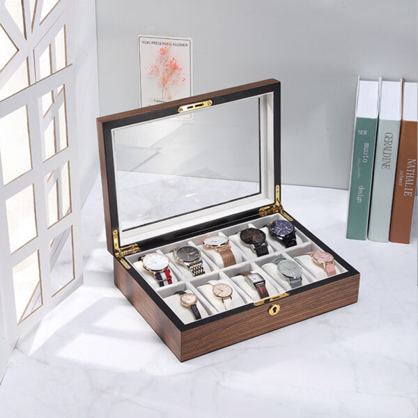 Light luxury wooden watch storage box with large capacity - Image 6