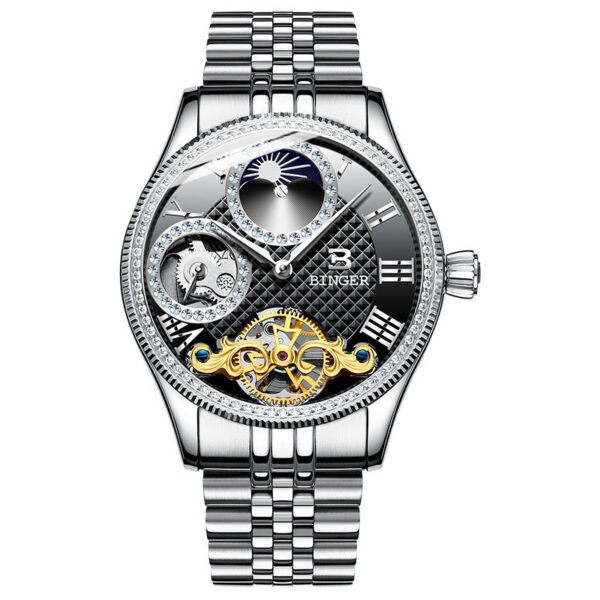 Men'sHigh class  Automatic Mechanical Skeleton Waterproof Stainless Steel Watch - Image 10