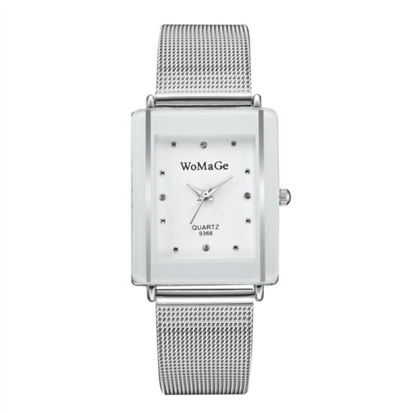 Fashion Simple Style Rectangular Dial Couple Watches - Image 2