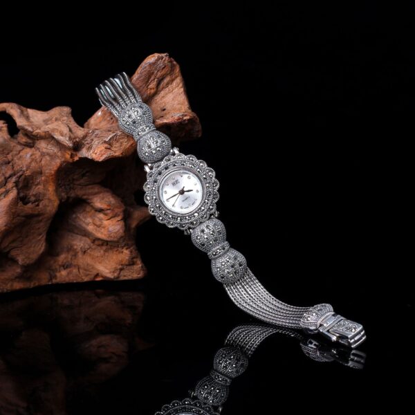 Silver Classic Ladies Bow Thai Silver Watch - Image 2