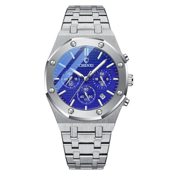 Men's Steel Band Waterproof Quartz Non-mechanical Watch - Image 6