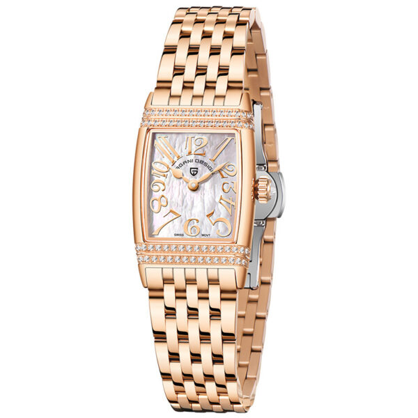 Women's Fashion Shell Face Square Quartz Watch With Diamonds - Image 10