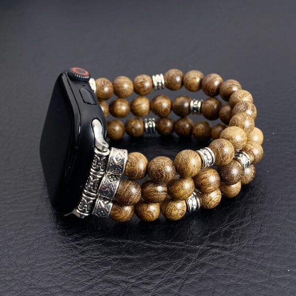 Solid Wood Bead Bracelet With Strap - Image 2