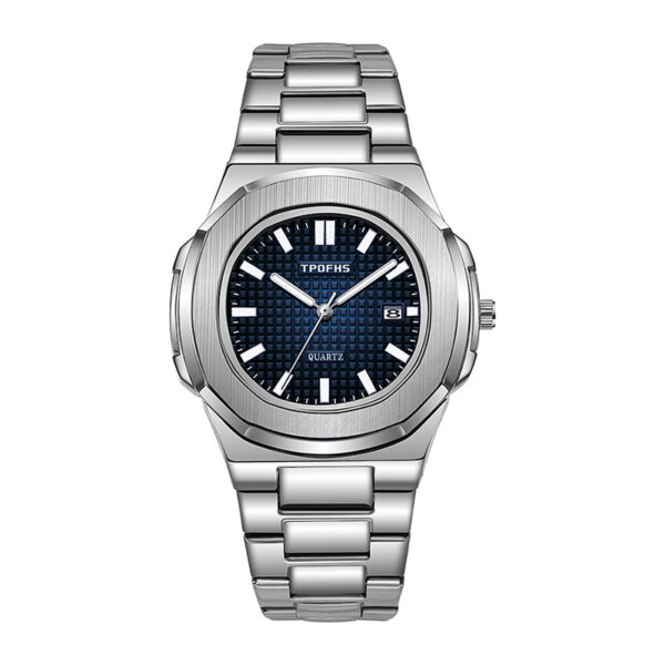 Luminous Waterproof Steel Belt Quartz Watch With Calendar - Image 5