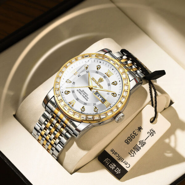 Business Diamond-embedded Mechanical Watch Double Calendar Waterproof Luminous - Image 5