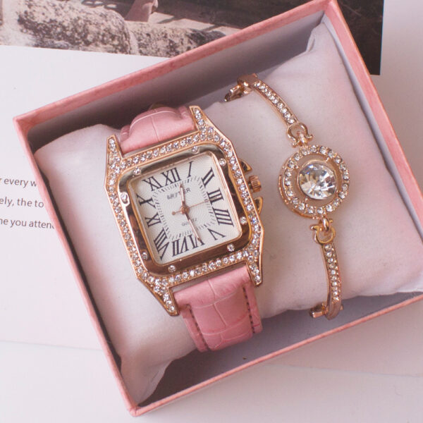 Square Watch Rhinestone Women's Suit - Image 2