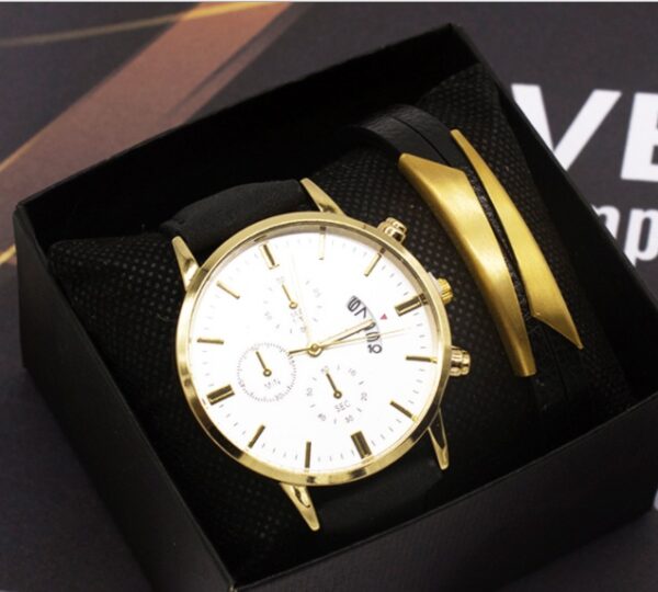 Men's Luxury Watch Set Quartz Fashion Cross-border Foreign Trade Calendar New Business Wrist Luxury Watch - Image 5