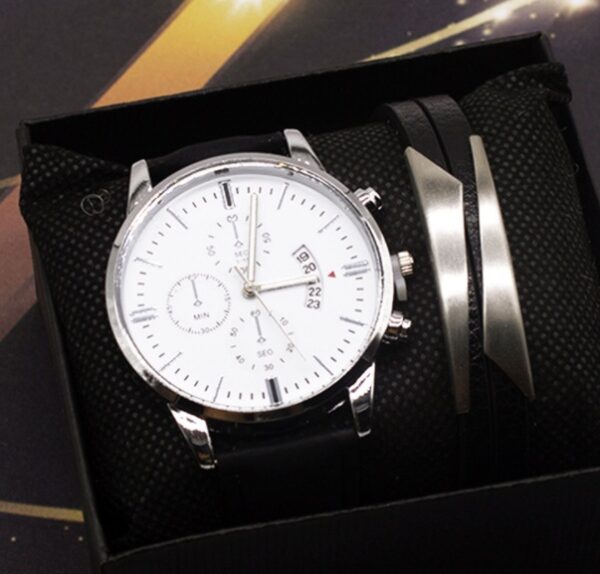 Men's Luxury Watch Set Quartz Fashion Cross-border Foreign Trade Calendar New Business Wrist Luxury Watch - Image 4