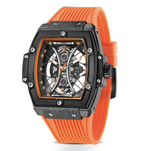 Men's Tonneau Fashion Trend Silicone Strap Luminous Sports Watch - Image 3