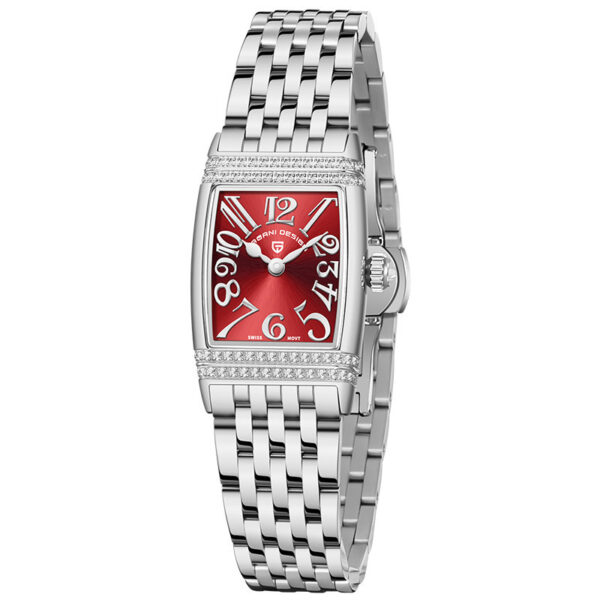 Women's Fashion Shell Face Square Quartz Watch With Diamonds - Image 9