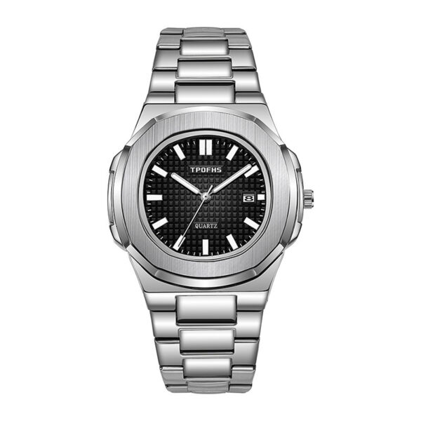 Luminous Waterproof Steel Belt Quartz Watch With Calendar - Image 6