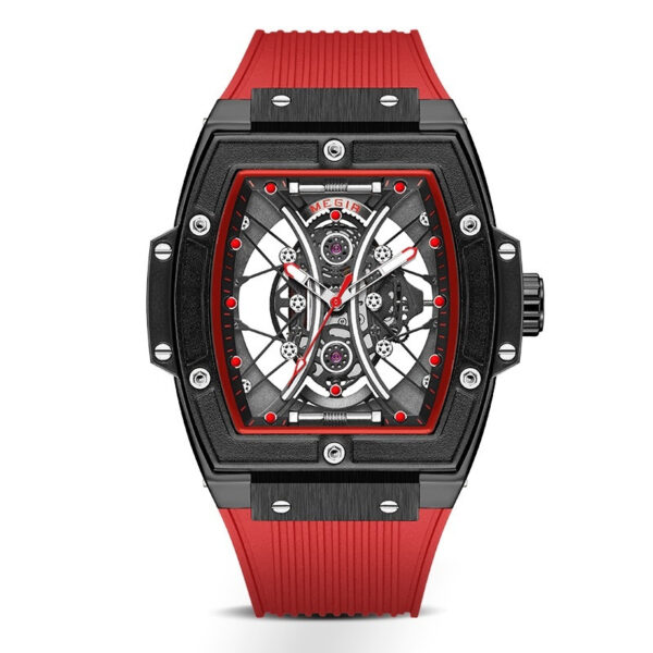 Men's Tonneau Fashion Trend Silicone Strap Luminous Sports Watch - Image 2