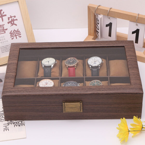 Light luxury wooden watch storage box with large capacity - Image 4